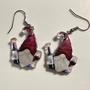 Whimsical Gnome Earrings - Red and Blue